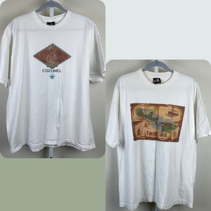 Vintage‎ GIANT Tag Princess Cruises Bundle of 2 T-Shirts Cozumel Panama Canal XL